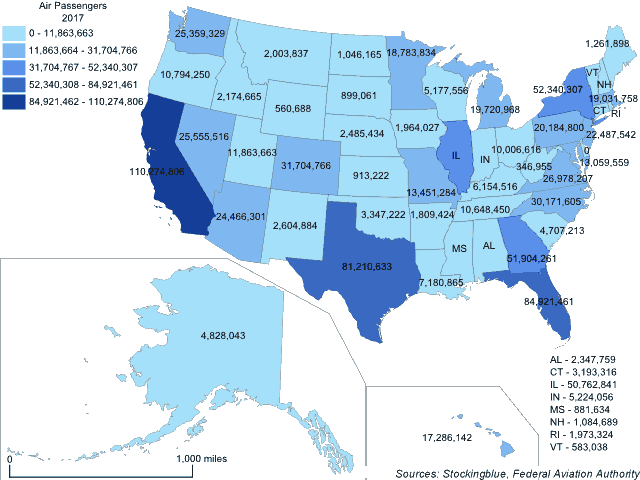 Air Travel in US States
