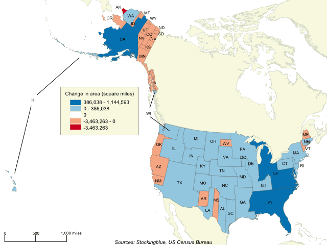 Cartogram map of population in the United States Cartogram map of population in the United States